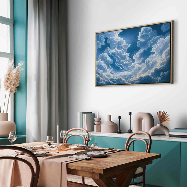 Quadro - Blue Sky Breaking Through White Fluffy Clouds