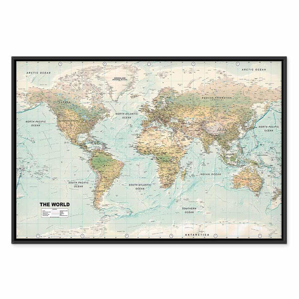Quadro - World Map: Beautiful World