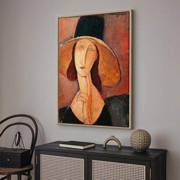 Quadro - Amedeo Modigliani – Portrait of Jeanne Hebuterne in a Large Hat