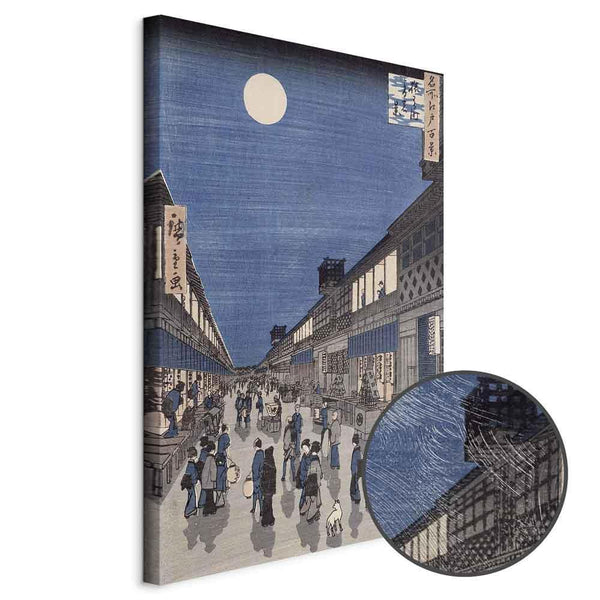 Quadro - Utagawa Hiroshige – Night time view of Saruwaka Street
