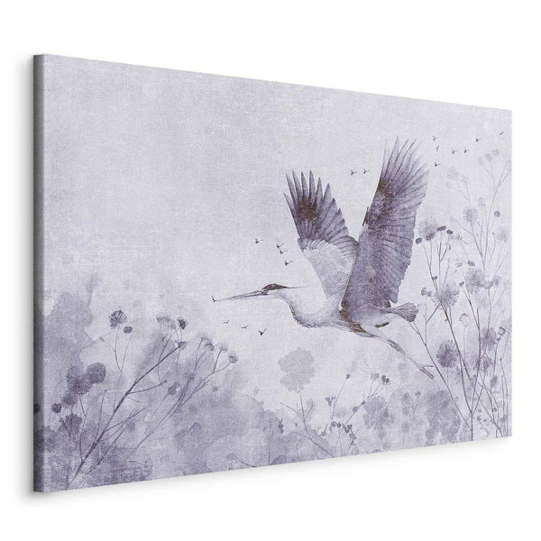 Quadro - Majestic flight - a crane in flight in monochrome