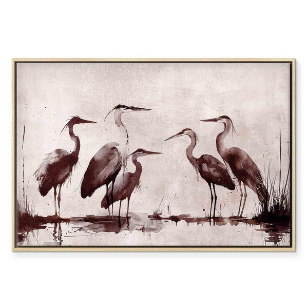 Quadro - Herons painted with ink