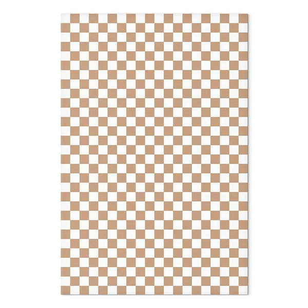 Quadro - Checkerboard Pattern - Brown-White Grid with a Subtle Noise