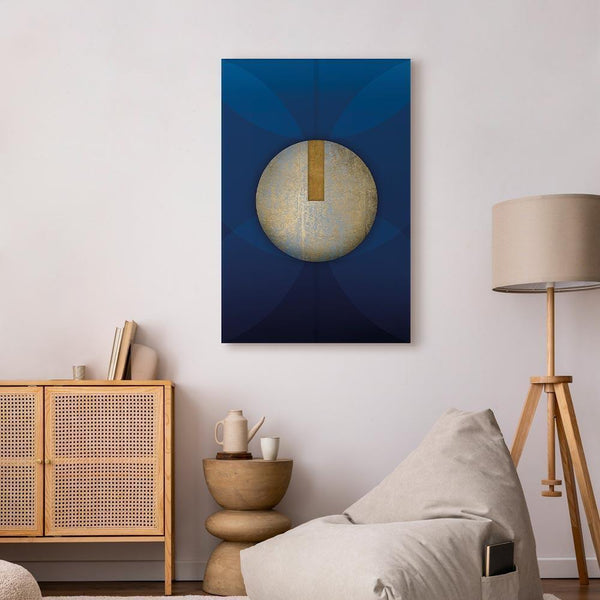 Quadro - In the Shadow of Classic Blue (1-part) - Golden Circle in Abstraction