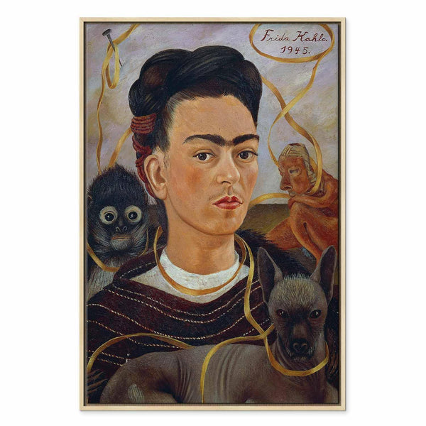 Quadro - Frida Kahlo – Self-Portrait with Changuito