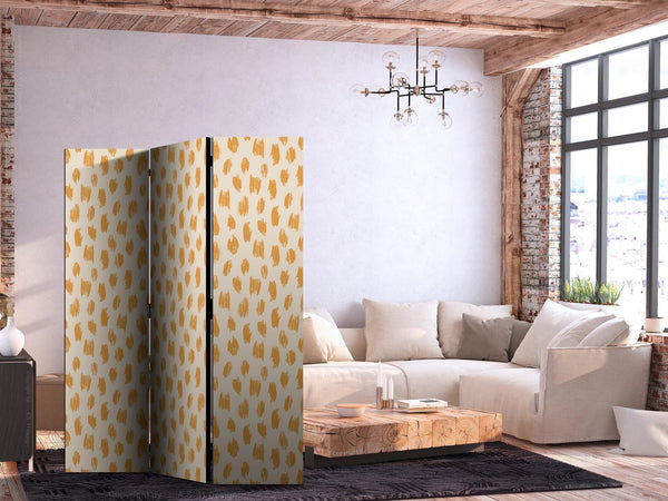 Paravento - Drawn Pattern in Spots and Dots in Shades of Orange and Ecru