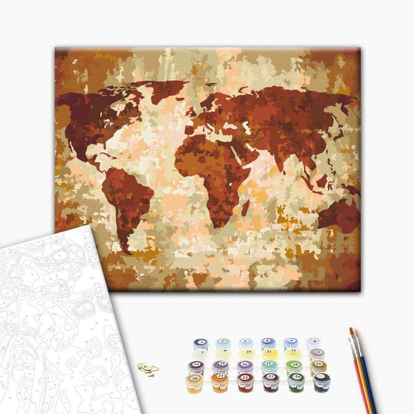 Quadro fai da te - World Map (Earth Colours)