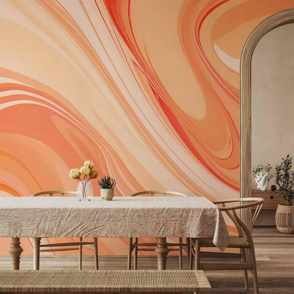 Carta da parati - Peach Abstraction - Abstraction with Smoothly Transitioning Colors in Orange Tones
