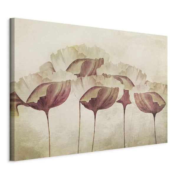 Quadro - Flowers in Beige (1 Part) Wide