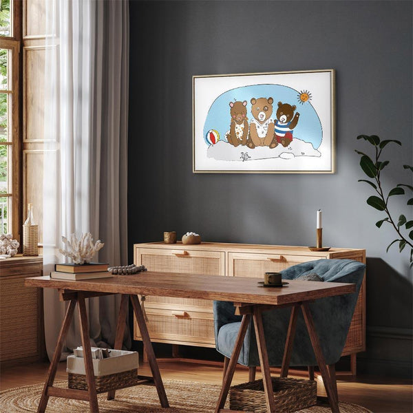 Quadro - Teddy Bears on the Beach (1 Part) Wide