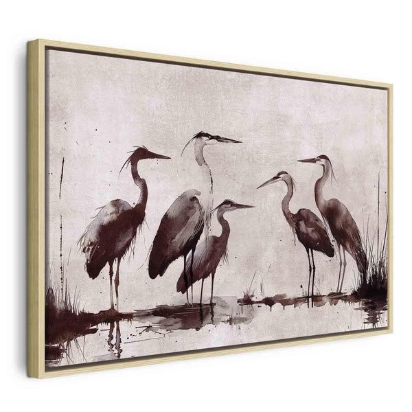 Quadro - Herons painted with ink