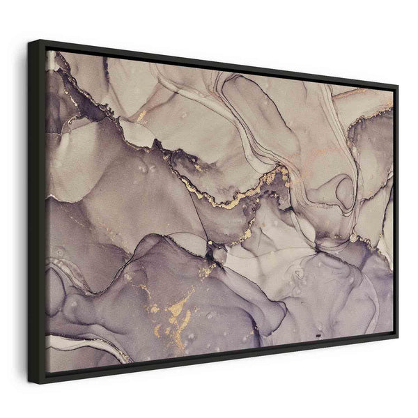 Quadro - Watercolour abstraction - powder pink marble with gold accents
