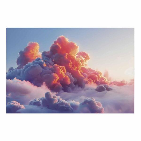 Poster - Dusk Spectacle: Clouds in Shades of Pink and Purple