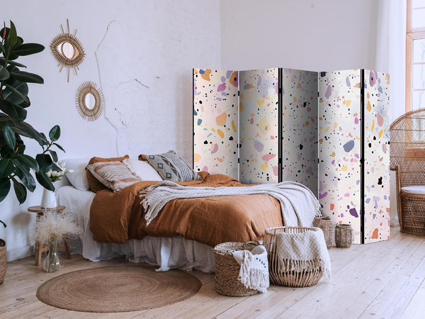 Paravento - Terrazzo in Confetti Style - Violet-Pink - Colorful Pattern