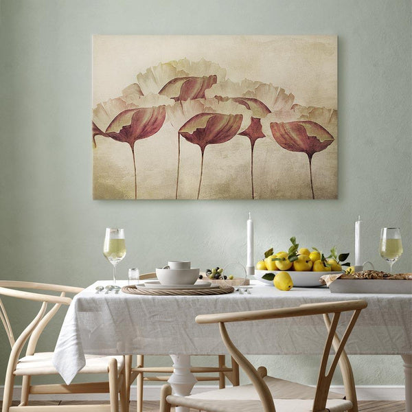 Quadro - Flowers in Beige (1 Part) Wide