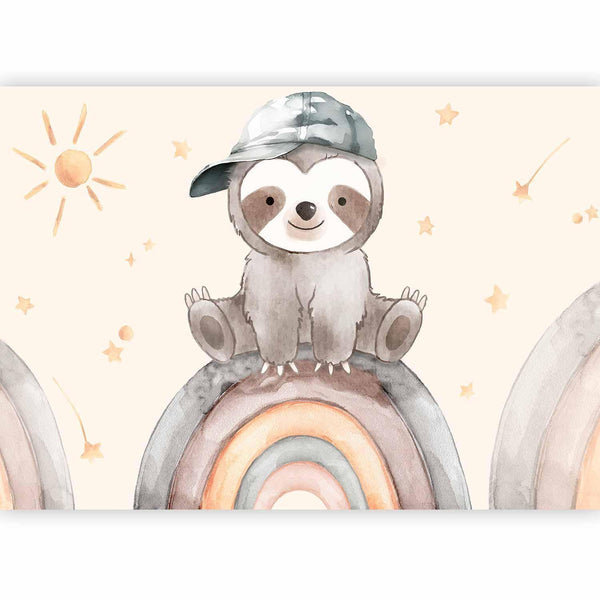 Carta da parati - Little Sloth Among Stars and Rainbows