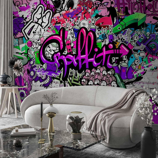 Carta da parati - Purple Graffiti