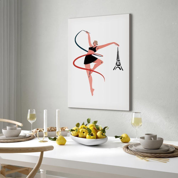 Quadro - Rhythmic Gymnastics - Illustration of a Woman With a Ribbon