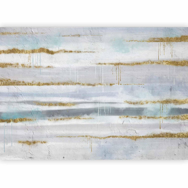 Carta da parati - Modernist background - abstract stripes pattern with gold patterns