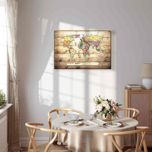 Quadro - World Map: Colourful Continents