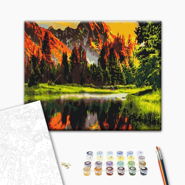 Quadro fai da te - Mountain valley at sunset