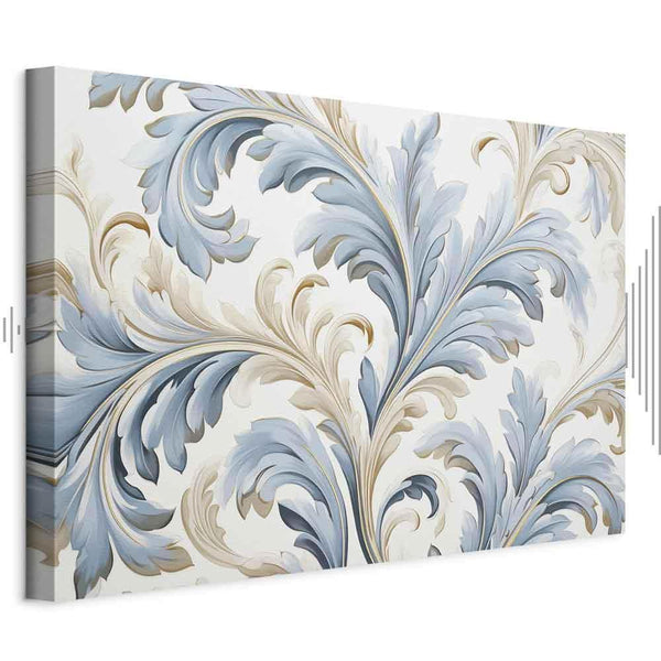 Quadro - Baroque Ornaments in Light Cream-Blue Hues
