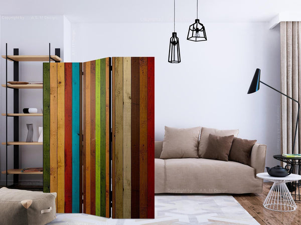Paravento - Wooden rainbow
