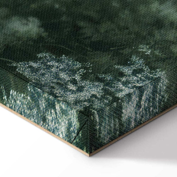 Quadro - Retro Landscape Grove Trees and Pond in Patinated Shades of Green