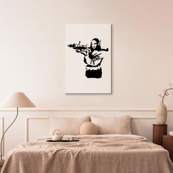 Quadro - Banksy Mona Lisa with Rocket Launcher (1 Part) Vertical