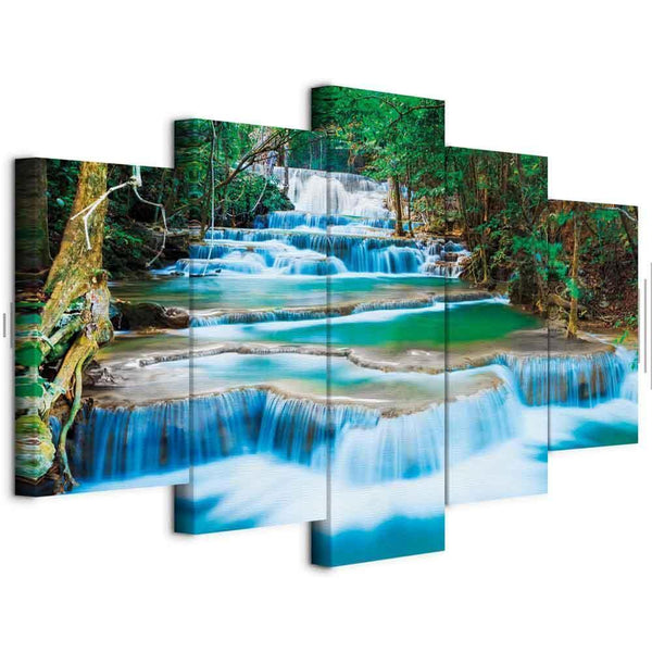 Quadro - Blue Waterfall in Kanchanaburi, Thailand