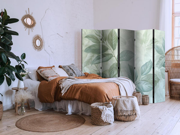 Paravento - Large Leaves in Green-Mint Shades - Botanical Motif