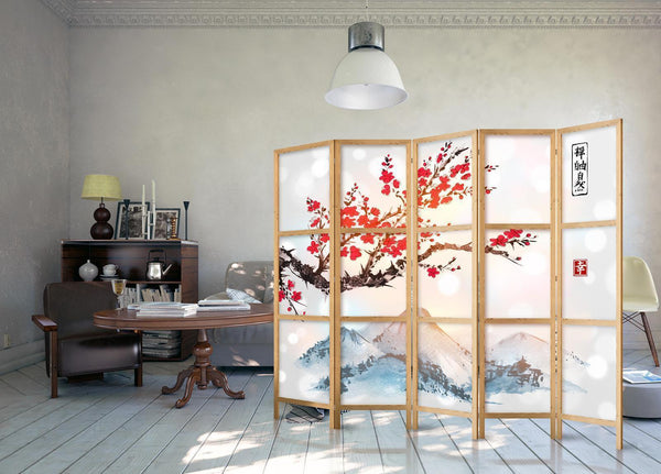Paravento giapponese - Style: Fuji Mountain II