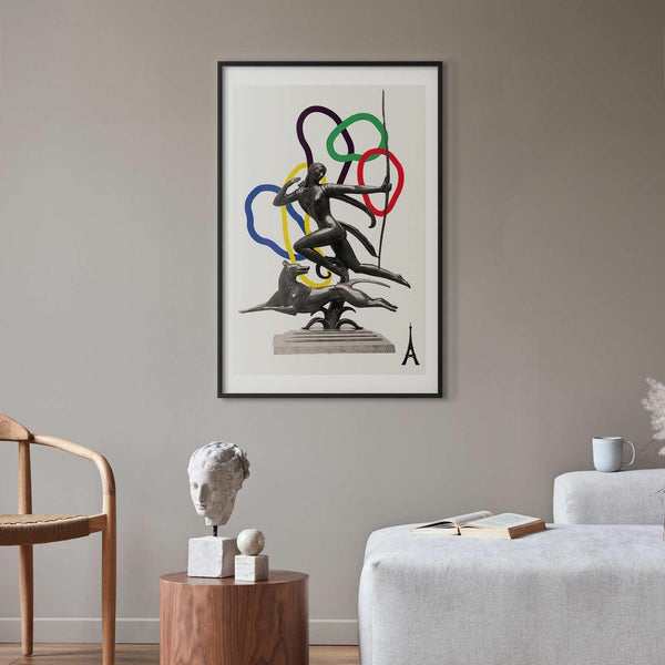 Poster - Collage Graphic - Woman Shooting a Bow