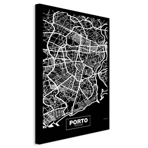 Quadro - Negative Map: Porto (1 Part) Vertical