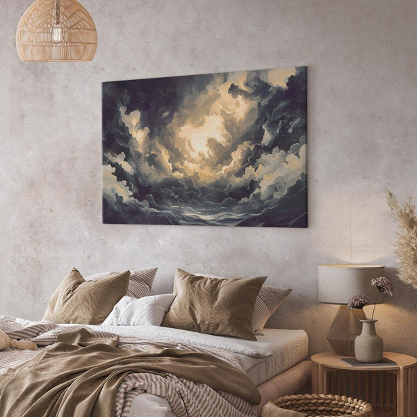 Quadro - Epic Light Play: The Sun Battling for Dominance Over the Clouds