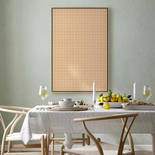 Quadro - Waving Lines - Creamy Grid on a Noisy Pastel Background
