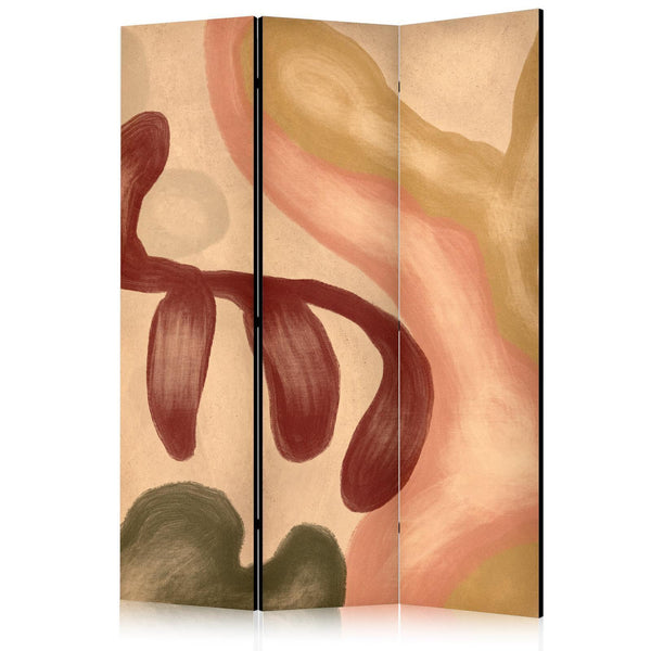 Paravento - Worn Figures - Shapes in Lime Wash Technique in Warm Colors
