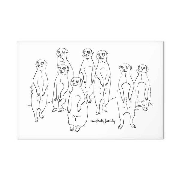Quadro - Animal Patrol (1-part) - Meerkats on Black and White Background