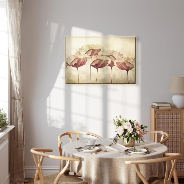 Quadro - Flowers in Beige (1 Part) Wide