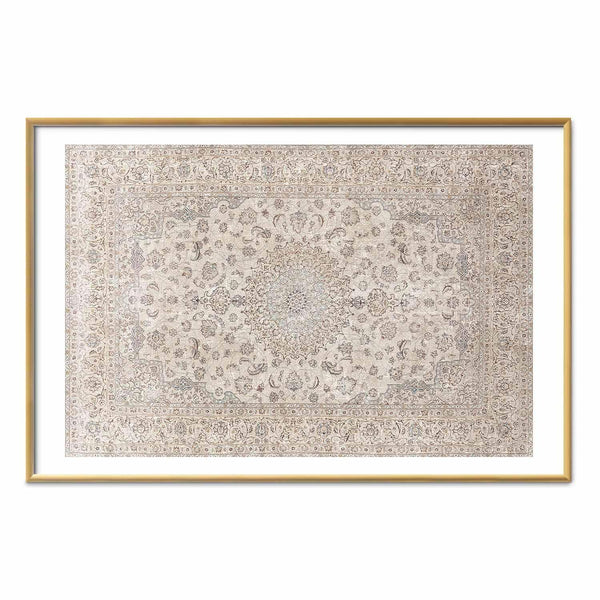 Poster - Sand Carpet - Worn Persian Rug with Rich Ornamental Motifs
