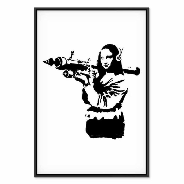 Quadro - Banksy Mona Lisa with Rocket Launcher (1 Part) Vertical