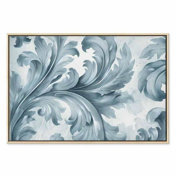 Quadro - Stone Baroque Ornaments in Light Shades of Gray-Blue