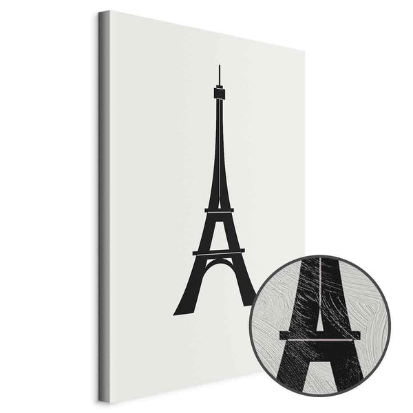 Quadro - Eiffel Tower Simple Graphics in Black and White