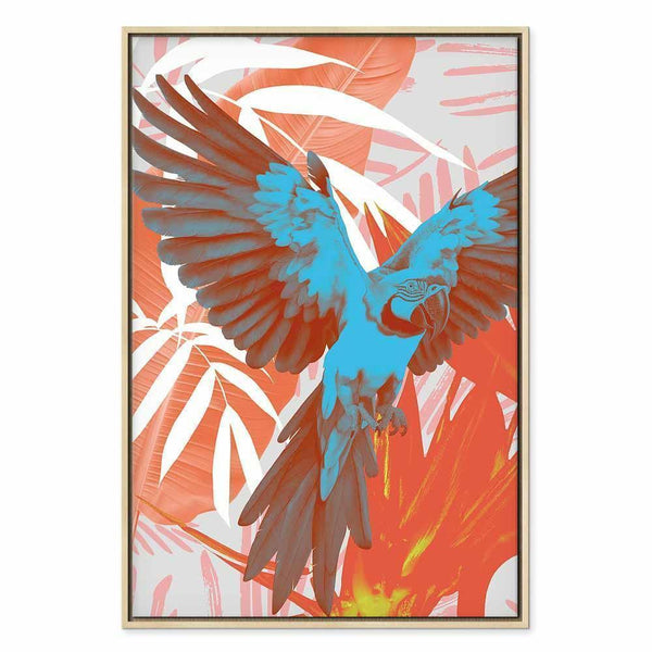 Quadro - Exotic Wings - Parrot Among Abstract Leaf Patterns