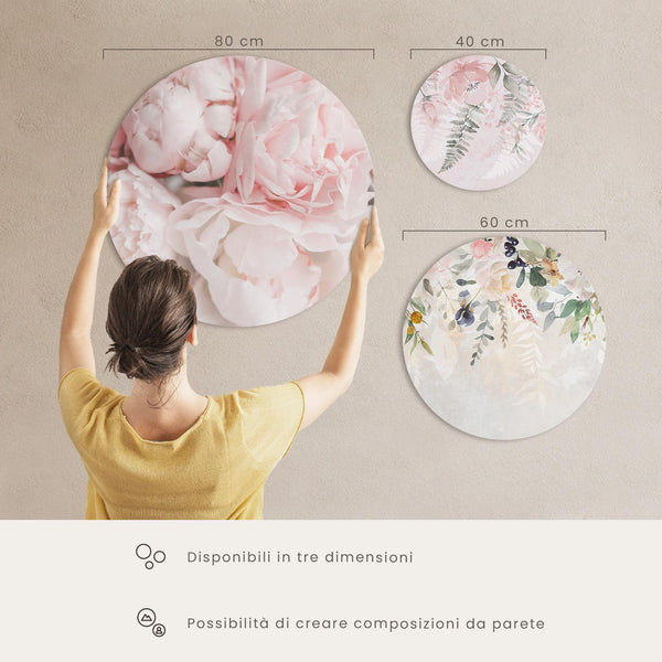 Quadro rotondo - Leaves and spots – large vibrant shapes inspired by Matisse