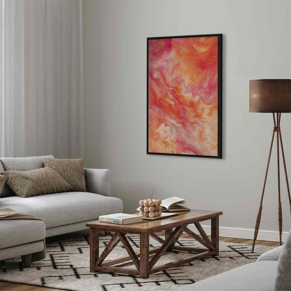 Quadro - Fiery Colors - Dynamic Shapes in Colors of Fire and Pink