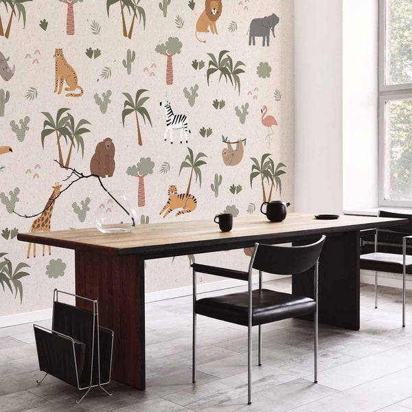 Carta da parati - African Composition - Animals for the Children's Room on a Paper Background