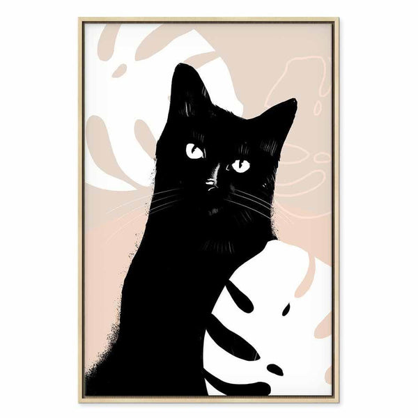 Quadro - Cat in Monsteras (1 Part) Vertical