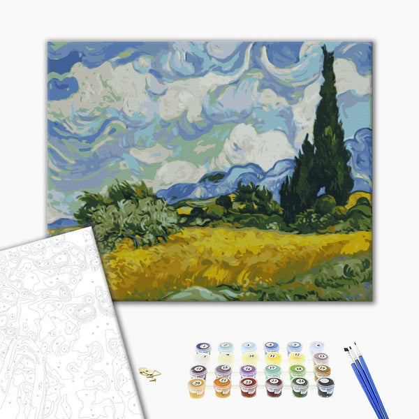 Quadro fai da te - Vincent Van Gogh – Wheat Field with Cypresses