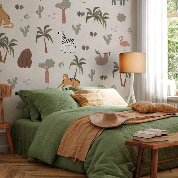 Carta da parati - African Composition - Animals for the Children's Room on a Paper Background
